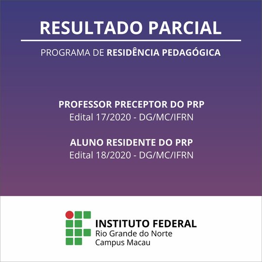 #33975 Divulgado os resultados parciais dos editais do Programa de Residência Pedagógica (PRP) 