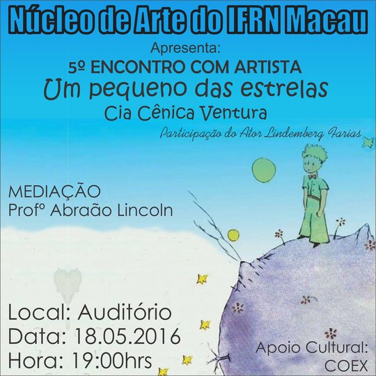#34125 5º Encontro com Artista acontece em Macau nesta quarta-feira