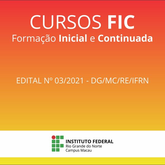 #34284 Campus divulga edital com vagas para cursos de Formação Inicial e Continuada