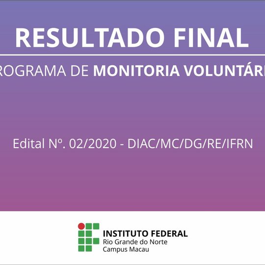 #34604 Campus divulga Resultado Final do processo seletivo para monitores voluntários 