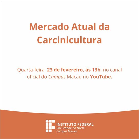 #34631 Campus realizará evento sobre o mercado atual da carcinicultura