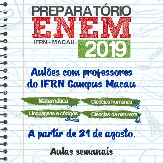 #34687 IFRN promove aulões preparatórios para o ENEM 2019