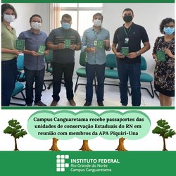 #35133 Campus Canguaretama recebe passaportes das unidades de conservação Estaduais do RN em reunião com membros da APA Piquiri-Una