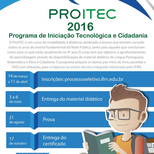#35170 Inscrições abertas para o ProItec 2016