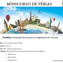 #35359 Campus Canguaretama ofertará minicurso de férias sobre Turismo