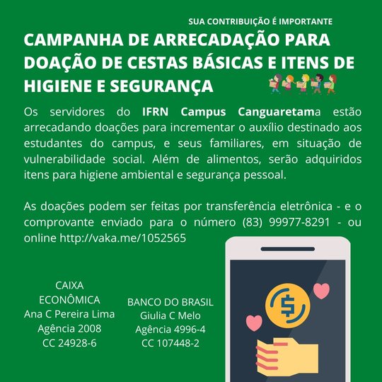 #35380 Campanha de arrecadação para doações aos alunos do IFRN Canguaretama
