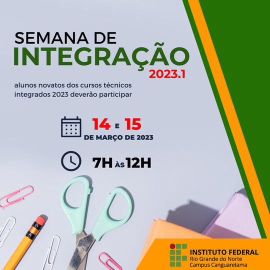 #35545 Semana de Integração 2023 ocorrerá nos dias 14 e 15 de março