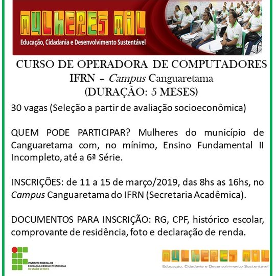 #35750 Processo Seletivo para o Programa Mulheres Mil