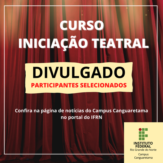 #35754 Participantes selecionados para o Curso de Iniciação Teatral