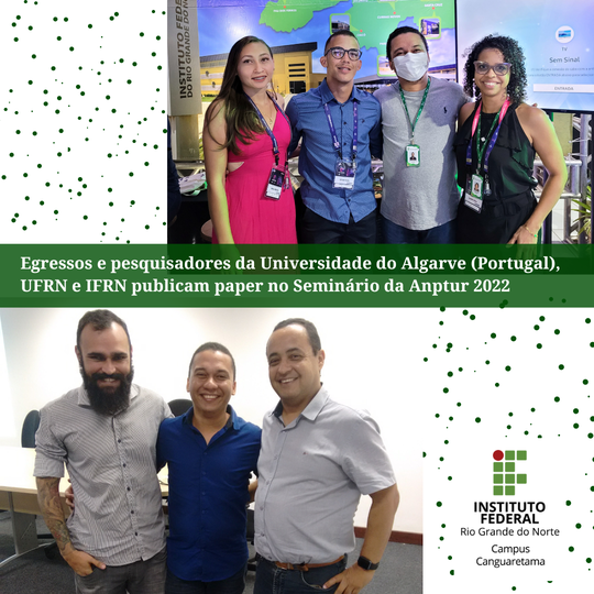 #35810 Egressos e pesquisadores da Universidade do Algarve (Portugal), UFRN e IFRN publicam paper no Seminário da Anptur 2022.