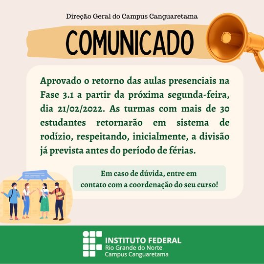#35836 Comunicamos a retomada gradual das aulas presenciais do campus