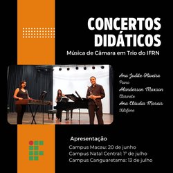 #35847 O campus Canguaretama receberá o grupo "Música de Câmara em Trio"