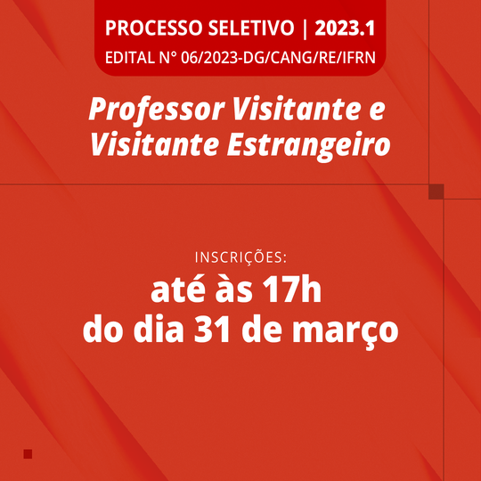 #35942 Aberto processo seletivo para contratação de professor visitante e visitante estrangeiro