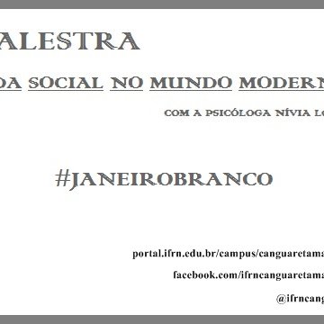 #36001 Em apoio ao "Janeiro Branco", Campus Canguaretama promoverá palestras