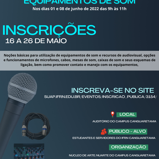 #36076 Oficina "Noções básicas sobre equipamentos de som" nos veículos oficiais do IFRN/CANG