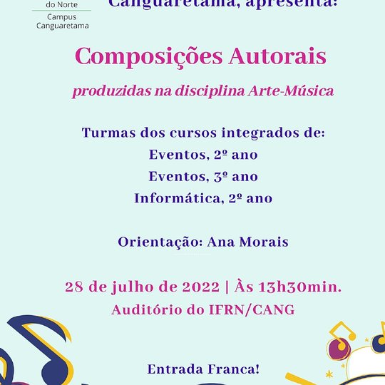 #36198 Mostra de composições autorais de alunos acontecerá amanhã