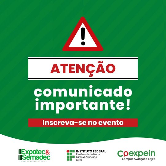 #36828 Inscrições para participação nos eventos e subcomissões da II EXPOTEC e III SEMADEC