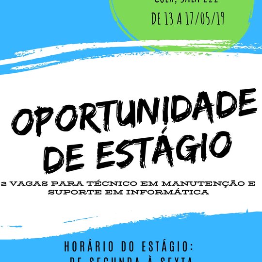#37264 Oportunidade de estágio em empresa de redes de comunicação