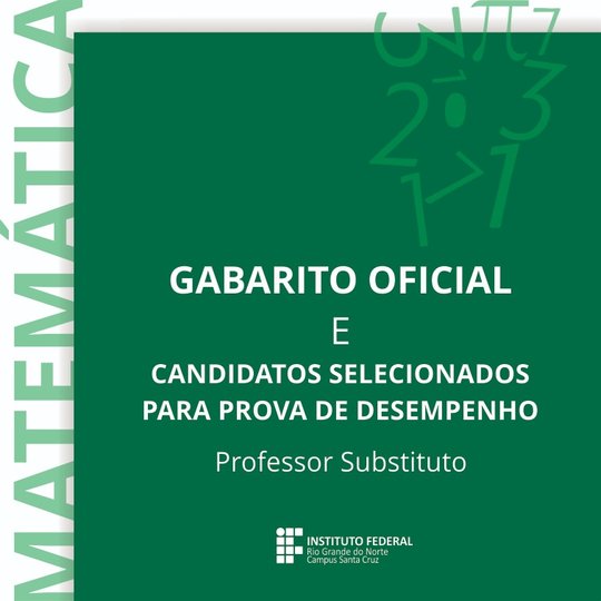 #37272 Gabarito Oficial e resultado da prova escrita - Processo Seletivo para Professor de Matemática