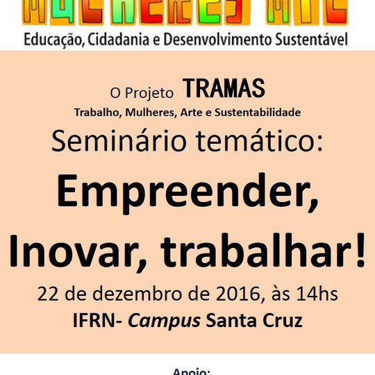 #37483 Seminário temático Empreender, Inovar Trabalhar.