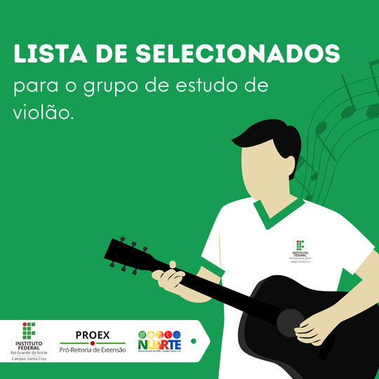 #37615 Núcleo de arte divulga lista de alunos selecionados para o grupo de estudos de violão