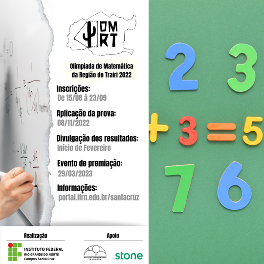 #37765 Vai começar a Olimpíada de Matemática da Região do Trairí (OMRT) 2022