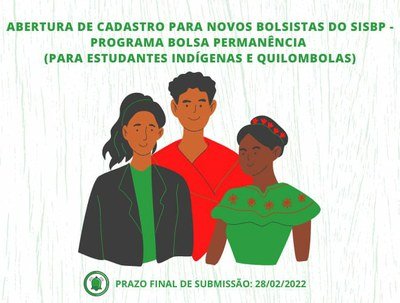 Estudantes indígenas e quilombolas podem se inscrever até 28 de fevereiro.