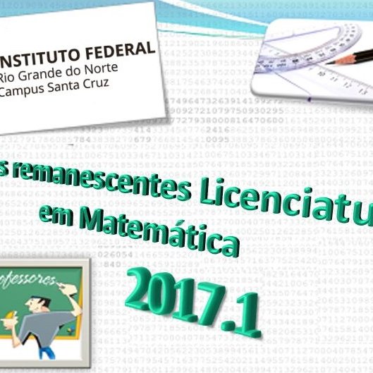 #38214 Primeira chamada de vagas remanescentes  Licenciatura em Matemática 2017.1
