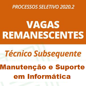 #38250 IFRN Campus Santa Cruz divulga 1ª chamada de seleção de vagas remanescentes para curso ofertado em 2020.2