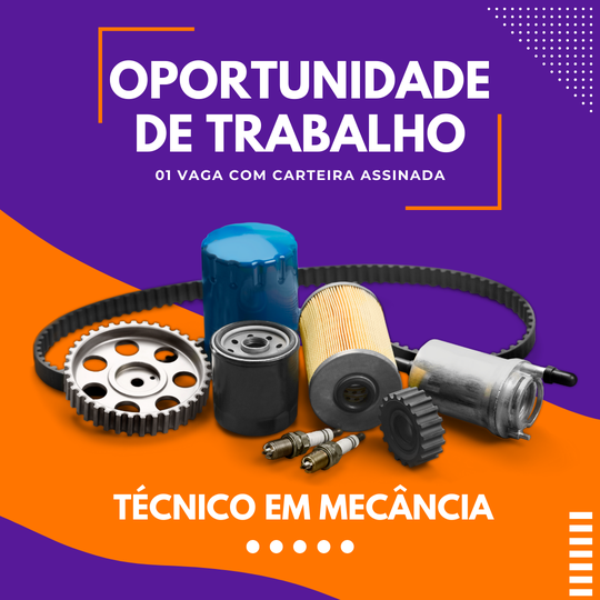 #38442 Oportunidade de emprego para egressos do curso Técnico em Mecânica