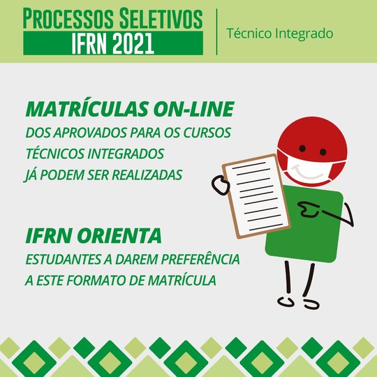 #38579 Alunos aprovados para os cursos técnicos integrados já podem realizar pré-matrícula