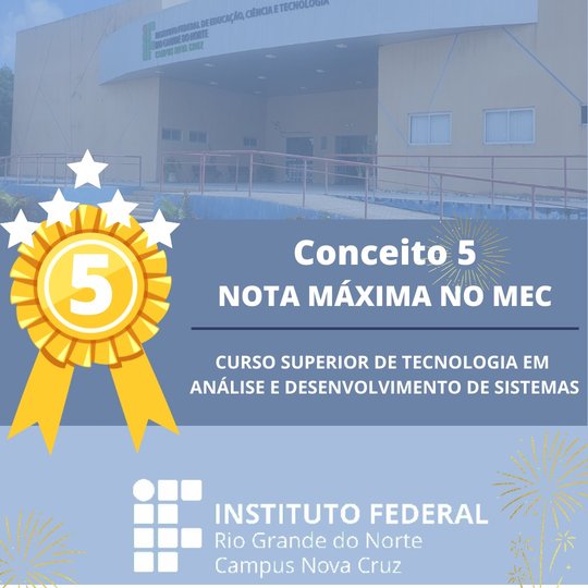 #39298 Curso superior do IFRN recebe conceito máximo no Inep