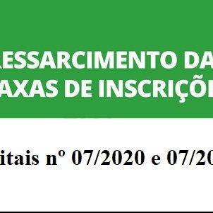 #39452 Retificado o cronograma de devolução de taxa de inscrição dos Editais nº 07/2020 e nº 07/2021