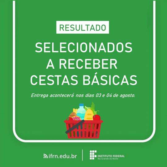 #39537 Resultado da seleção para cestas básicas