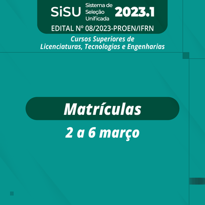 #39925 Matrículas para os cursos de graduação do IFRN começam nesta quinta-feira, dia 2