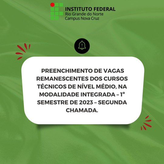 #39997 Segunda chamada dos cursos técnicos de nível médio, na modalidade integrada é divulgado