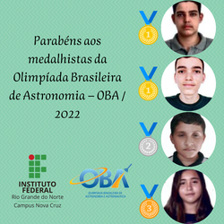 #40123 Alunos do campus Nova Cruz Conquistam medalhas na Olimpíada Brasileira de Astronomia – OBA / 2022