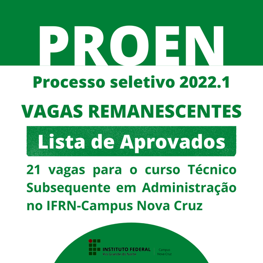 #40185 Divulgado o resultado das vagas remanescentes para Cursos Técnicos e Superiores