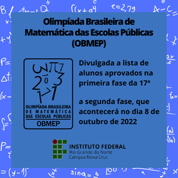 #40230 Divulgada a lista de alunos aprovados na primeira fase da 17ª Olimpíada Brasileira de Matemática das Escolas Públicas (OBMEP)
