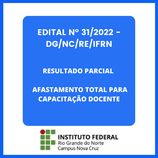 #40268 Resultado Parcial do processo seletivo de afastamento total de docentes