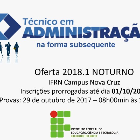 #40421 As Inscrições para o Curso Técnico Subsequente de Administração vão até o dia 1º de outubro