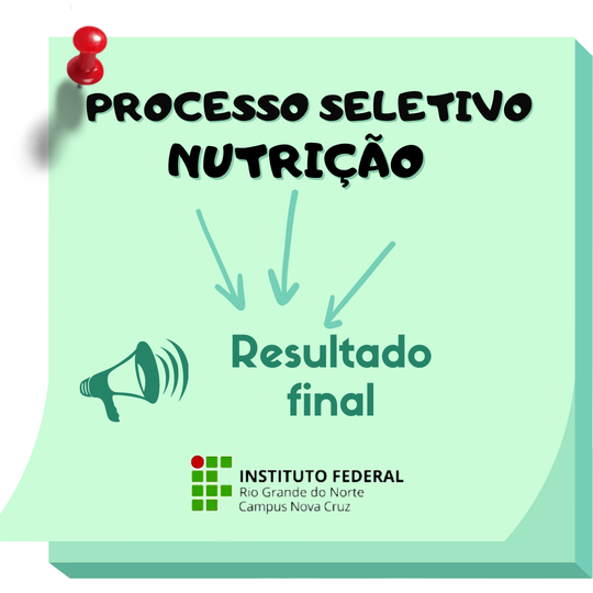 #40598 Resultado final da seleção de estágio em Nutrição