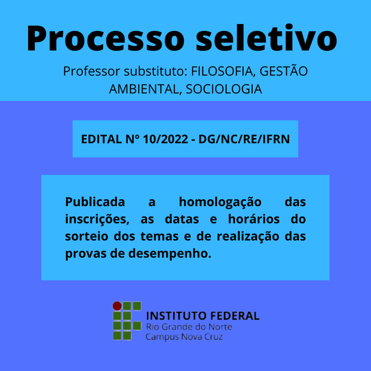 #40871 Homologação das inscrições, datas e horários do sorteio dos temas e de realização das provas de desempenho
