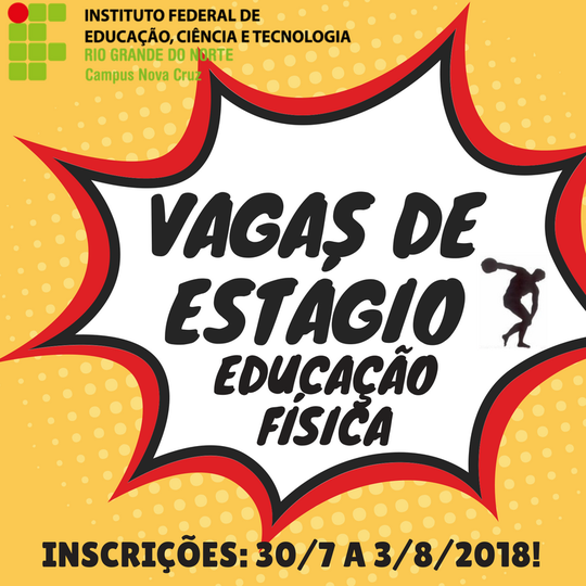 #40913 IFRN Nova Cruz promove processo seletivo para estagiário de Educação Física