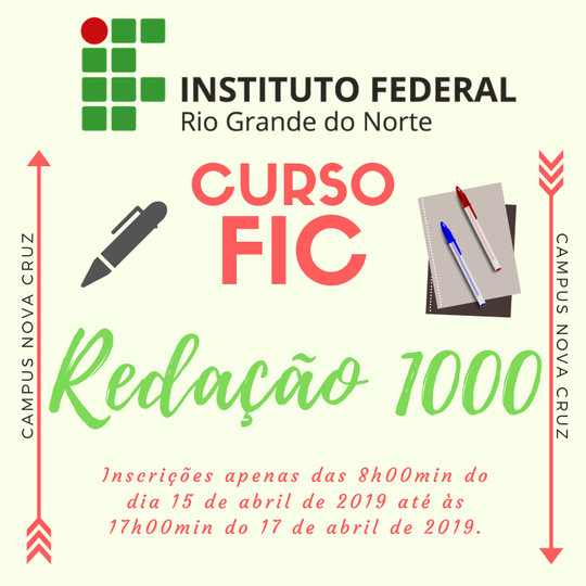 #40919 Oferta de vagas para curso FIC de Redação.