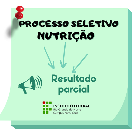 #41306 Resultado parcial da seleção de estágio em Nutrição