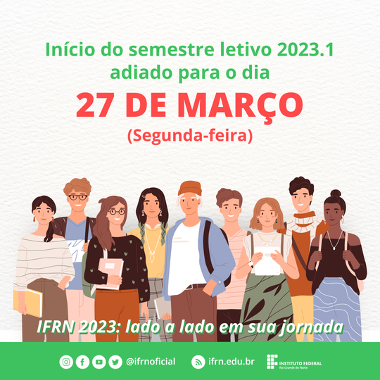 #41843 Aulas do semestre letivo terão início na segunda-feira (27)