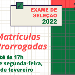 #42563 Prorrogado período de matrícula até o dia 7 de fevereiro