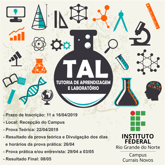 #44295 Inscrições para concorrer as bolsas de Tutoria de Aprendizagem e Laboratório iniciam dia 11/04