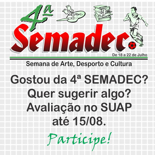 #44428 Coordenação de Extensão lança pesquisa de satisfação sobre a 4ª SEMADEC.